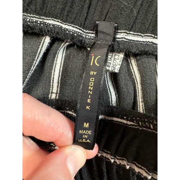 IC Connie K Striped Lantern Pants Women’s Size M Pull On Lagenlook Made in USA - Picture 2 of 11